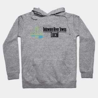 Delaware River Towns Local Logo - Black Text Hoodie